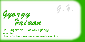 gyorgy haiman business card