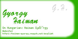 gyorgy haiman business card